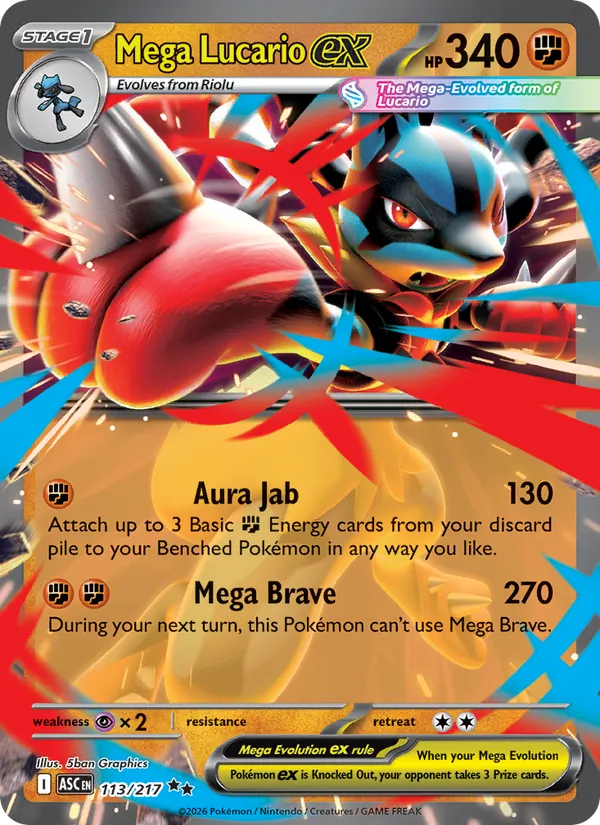 high-906.webp Mega Lucario ex - Ascended Heroes - 113 - Obrázek 1